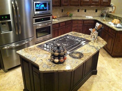 kitchen island with gas cooktop